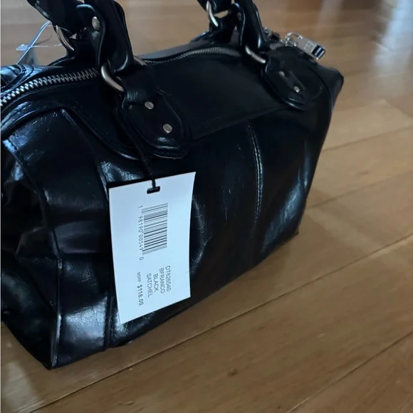 Steve Madden Black Satchel with Silver Accents - Picture 8 of 9